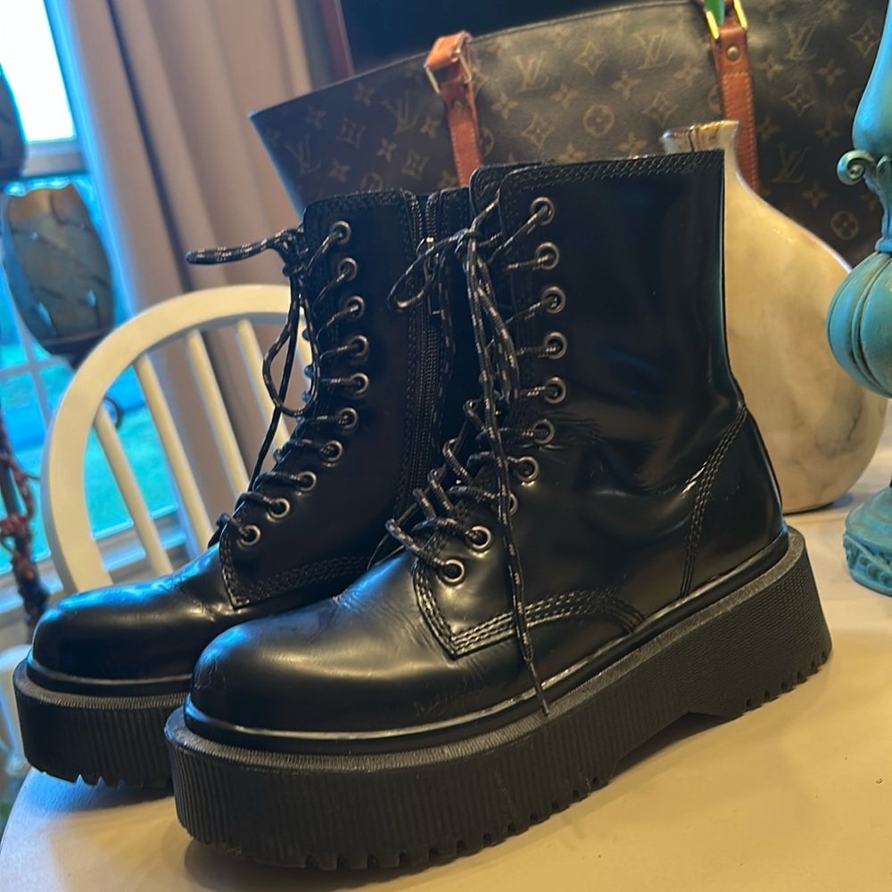 Jeffery Campbell Black Platform Combat Boots
